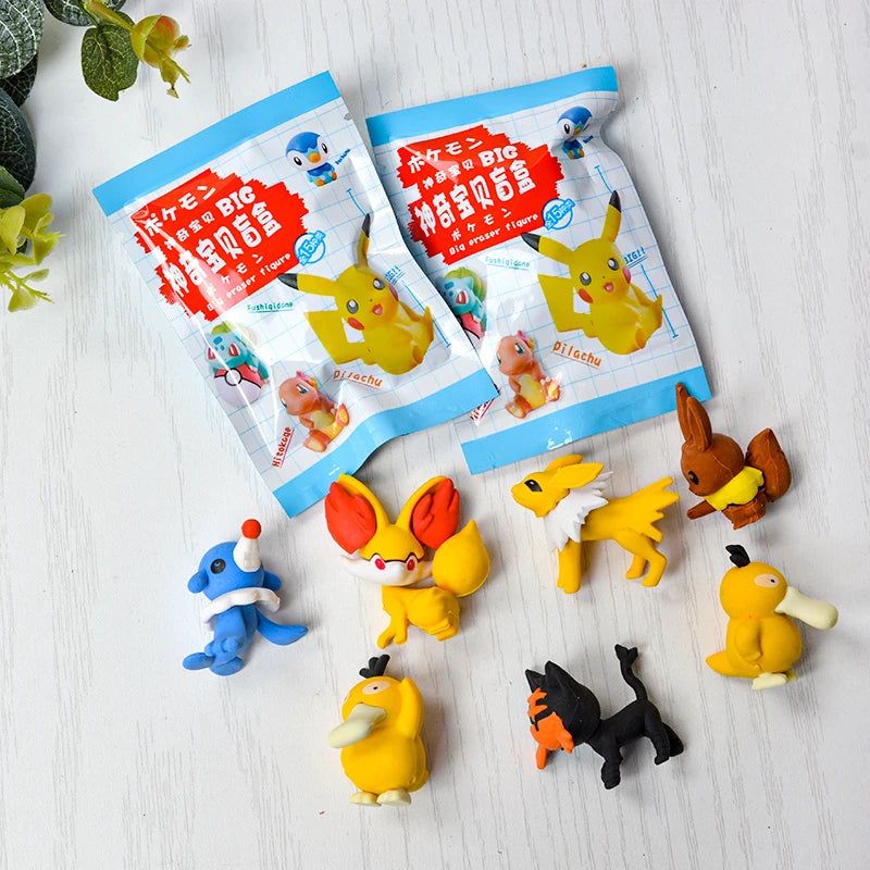 3D HubDepot™ Hot Sale Anime Pokemon Blind Bag Eraser Kawaii Pikachu Action Figure