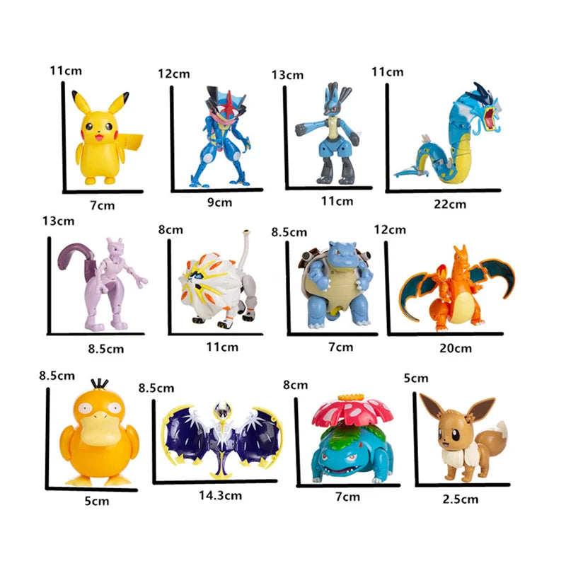 3D HubDepot™ New 18Pcs Pokemon Anime Figure Original Genuine Box Action